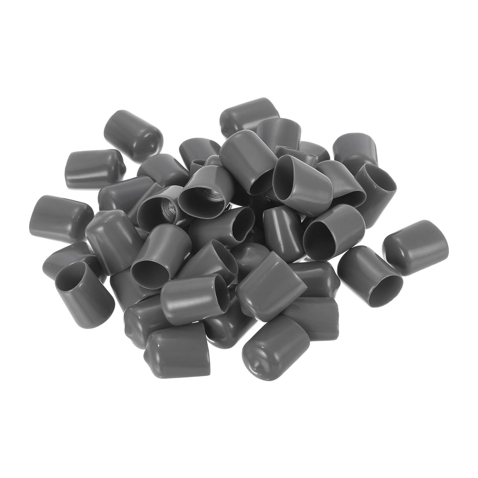 uxcell 100pcs Rubber End Caps 15mm ID Vinyl PVC Round Tube Bolt Cap Cover Screw Thread Protectors Dark Grey