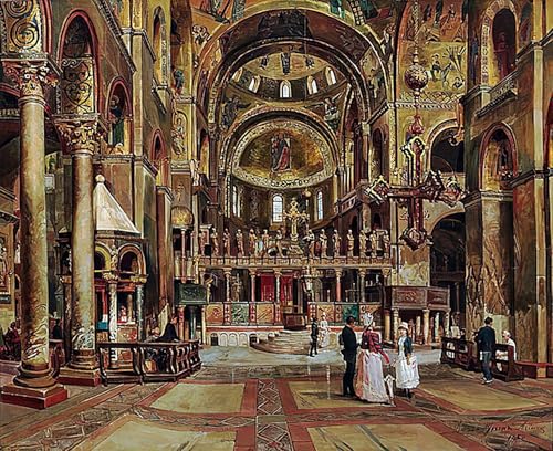 Cuadro en lienzo para salón: decora con el interior de la Basílica de San Marcos