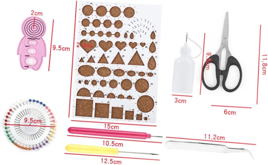 Gadpiparty 13pcs DIY Craft Kit Gradient Colors Paper Paper-Rolling Kit Tools Templates
