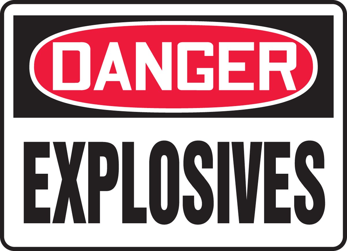 Panneau danger explosives plaque aluminium signalétique entrepôt - 2