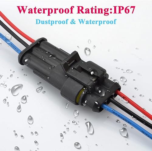 Miniatura 3 de 3Pin Way - Conectores eléctricos impermeables de 16 AWG, macho y hembra, kit de enchufe de arnés de cable de 16 AWG adecuado para automóvil, camión,