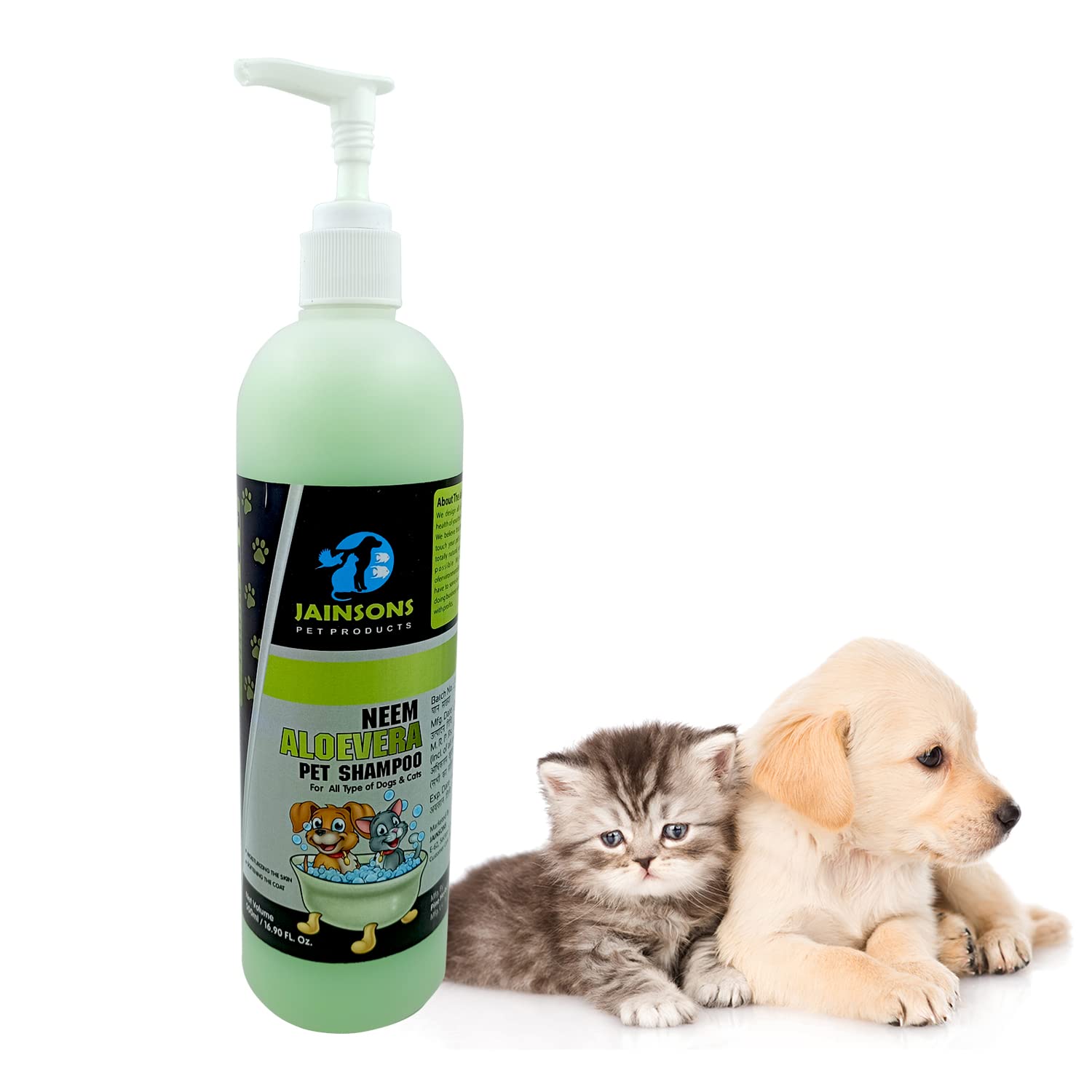Jainsons Pet Products Neem Aloevera Dog Shampoo Dogs Silk Therapy Puppy Tearless Shampoo for Dogs | Best Shampoo for Puppies and Great for All Dogs and Cats (NEEM ALOEVERA-500ML) (B09WN6NMXV) Amazon Price History, Amazon Price Tracker
