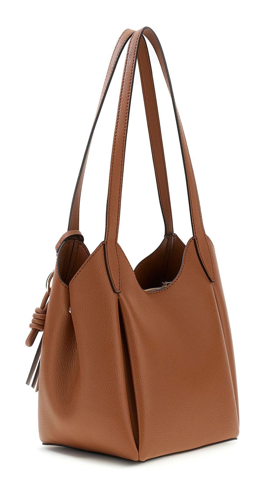 GUESS Schultertasche Melody Bucket Caramel braun