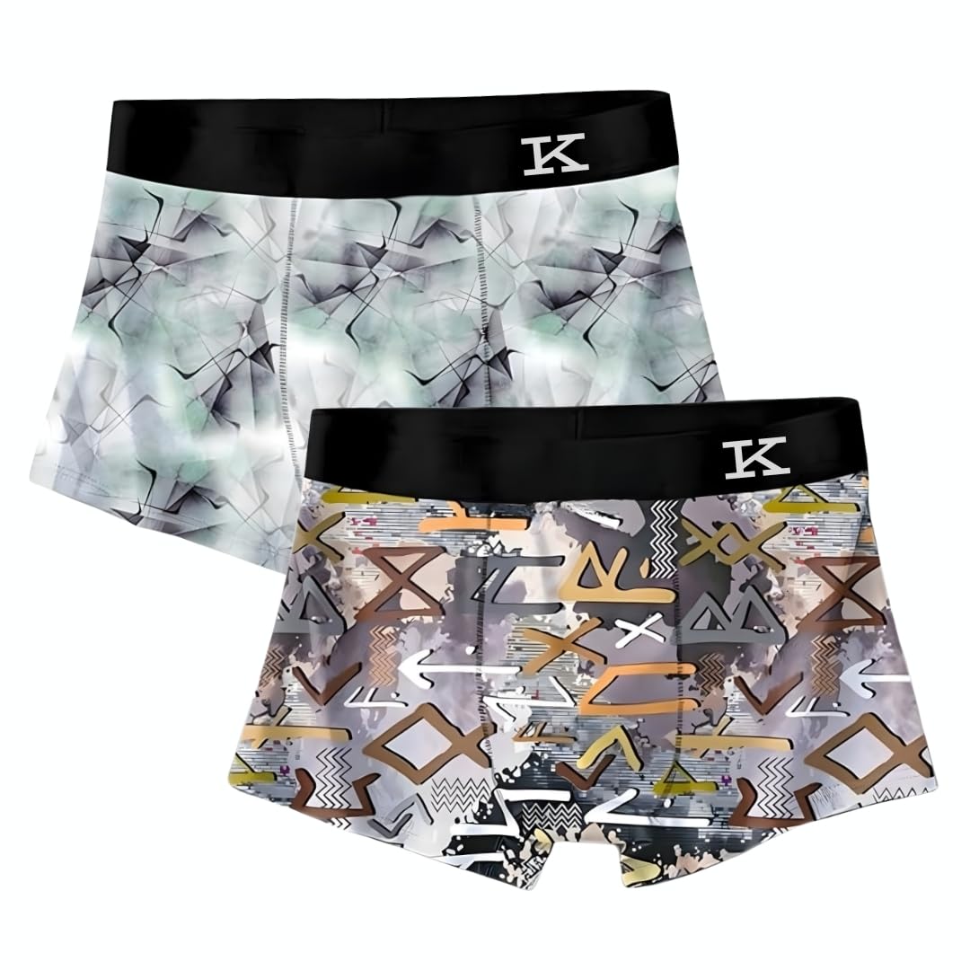 Men’s Premium Boxer Briefs Soft Stretch Breathable Comfortable Smooth Moisture-Wicking Printed Everyday Underwear for Daily Comfort - Combo of 2-image-46