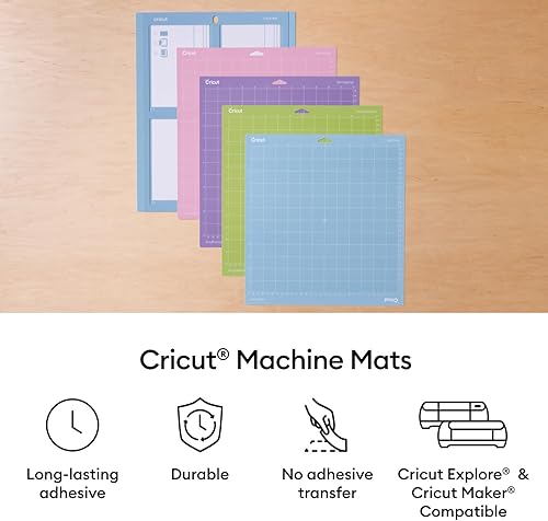 Miniatura 9 de Cricut LightGrip - Alfombrillas de corte reutilizables de 12 x 12 pulgadas, para manualidades con película protectora, uso con papel de impresora,
