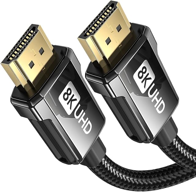 Silkland 8K HDMI 2.1 Cable 2M, 48Gbps High Speed HDMI eARC Cable Supports 8K@60Hz, 4K@120Hz, 2K@144Hz, Dynamic HDR, Dolby Atmos, HDCP 2.2/2.3 for Roku/Fire TV, HDTV, Blu-ray, PS5/PS4, Xbox Series X/S