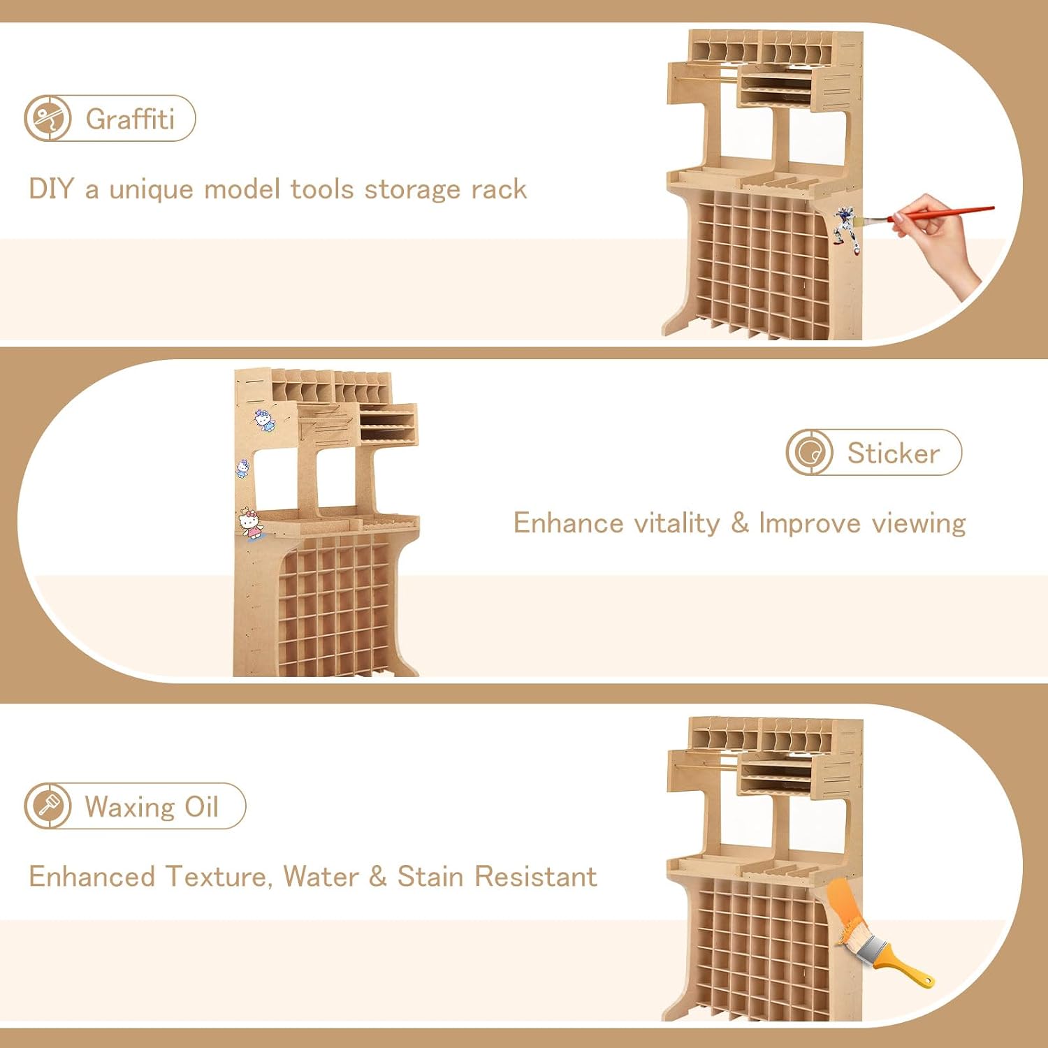 Model Tool Organizer - All-in-One Paint Rack for Scissors, Tweezers, Tamiya & MR Hobby Paint Storage