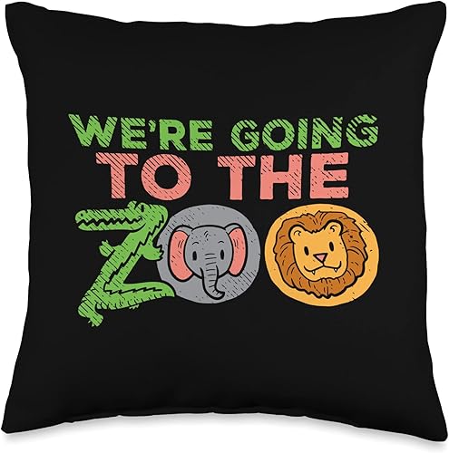 Miniatura 1 de Going to The Zoo Trip Safari Visit Adventure Wildlife Kids - Almohada de 16 x 16 pulgadas, multicolor