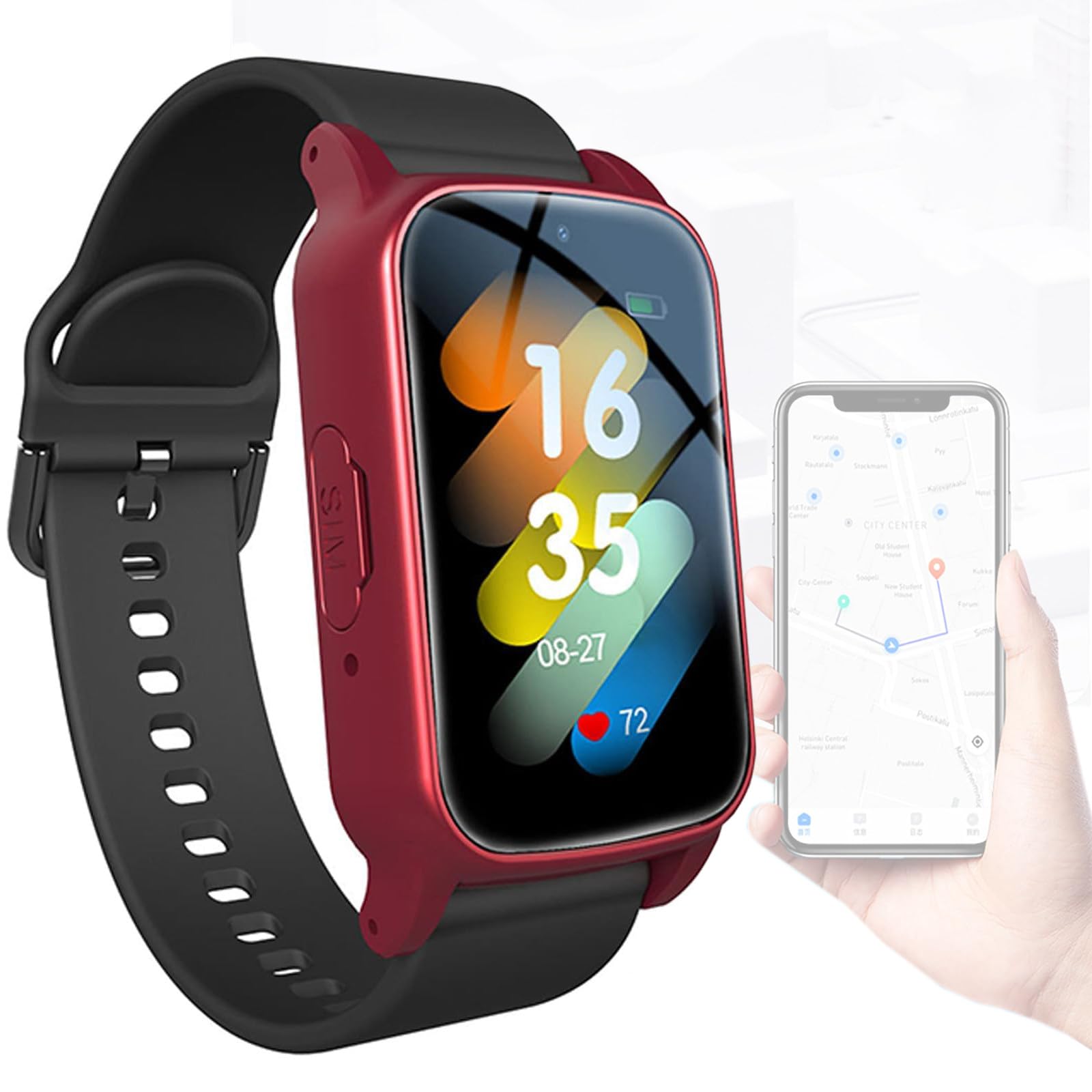 Orologio per anziani con rilevamento delle cadute con allarme di emergenza SOS, monitoraggio GPS in tempo reale, videochiamate HD e monitoraggio della salute per anziani
