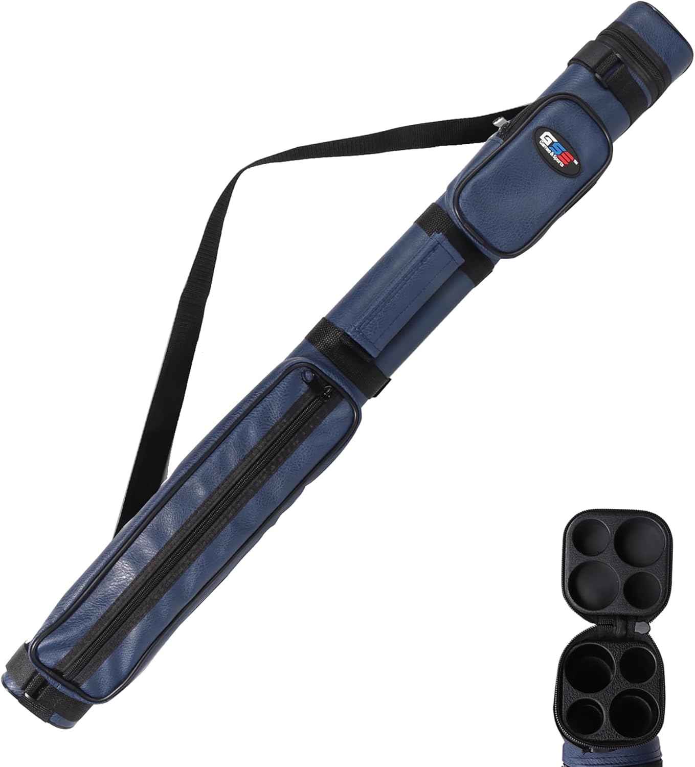 GSE hard billiard cue case, 2x2 with pockets