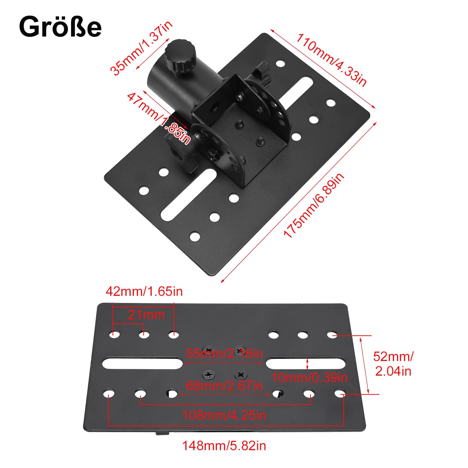 Supporto girevole da 35 mm in metallo per treppiede, adattatore per altoparlante, accessori di ricambio
