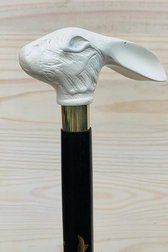 Miniatura 6 de Bastón de madera con mango de conejo victoriano Steampunk