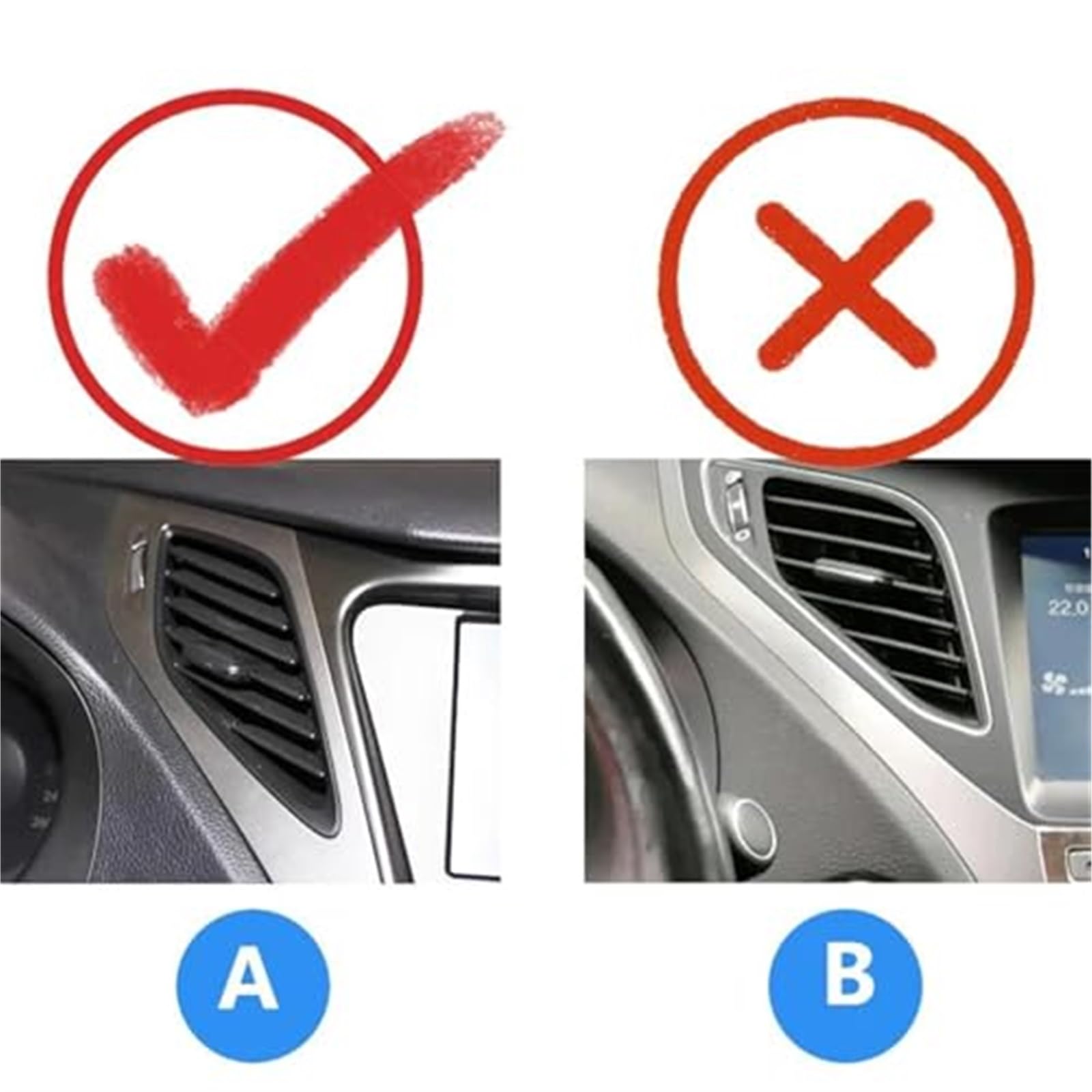 Dla Hyundai, dla Azera 2011-2014 2015 AC wylot wentylacyjny deska rozdzielcza nawiew klimatyzacji Panel kratka klimatyzacyjna Kratka wentylacyjna do samochodu(BLACK Middle Right)