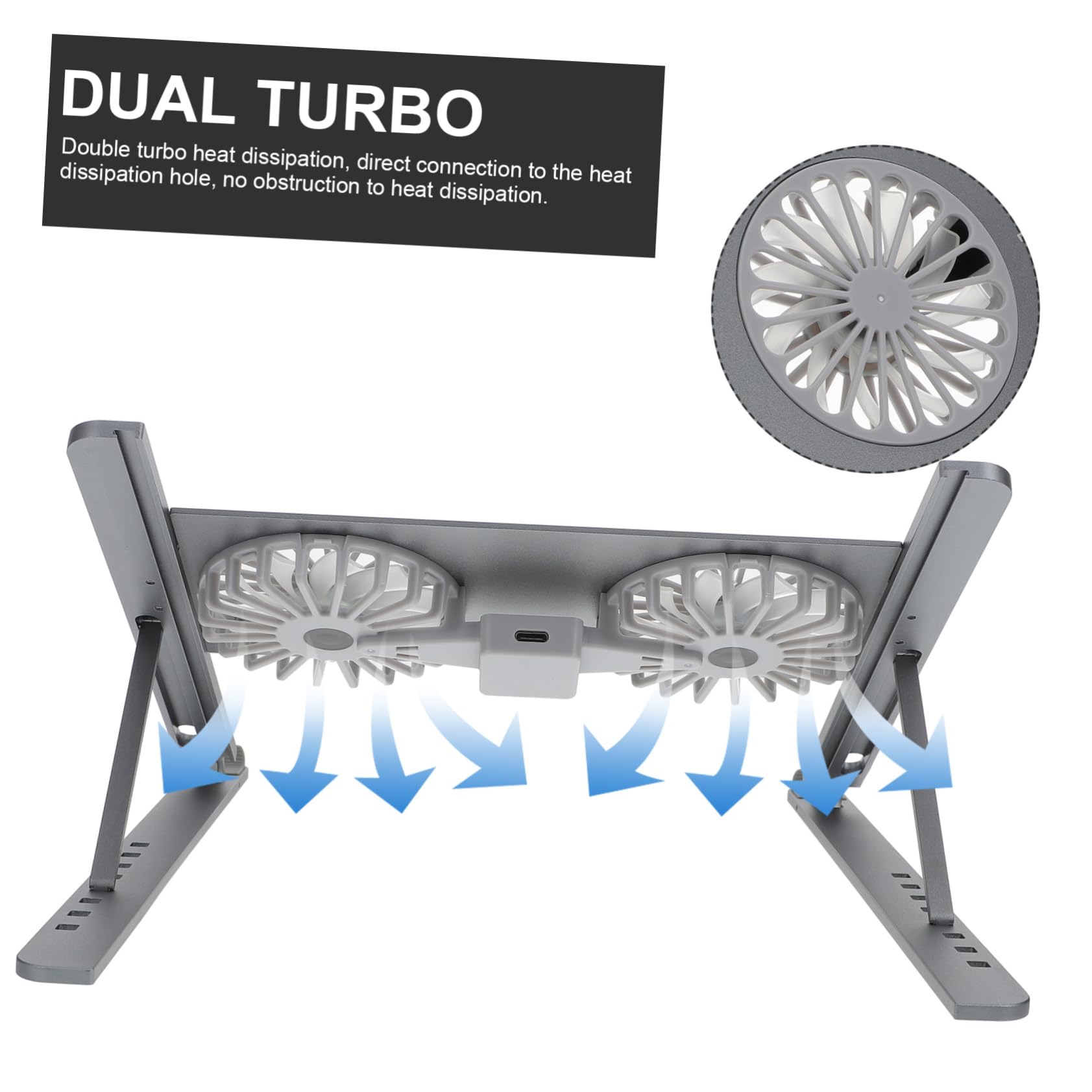 NUOBESTY Supporto Ventilato per Laptop in Alluminio Aria Interna ed Esterna LED Silenzioso e Regolabile per Uso Domestico e Ufficio