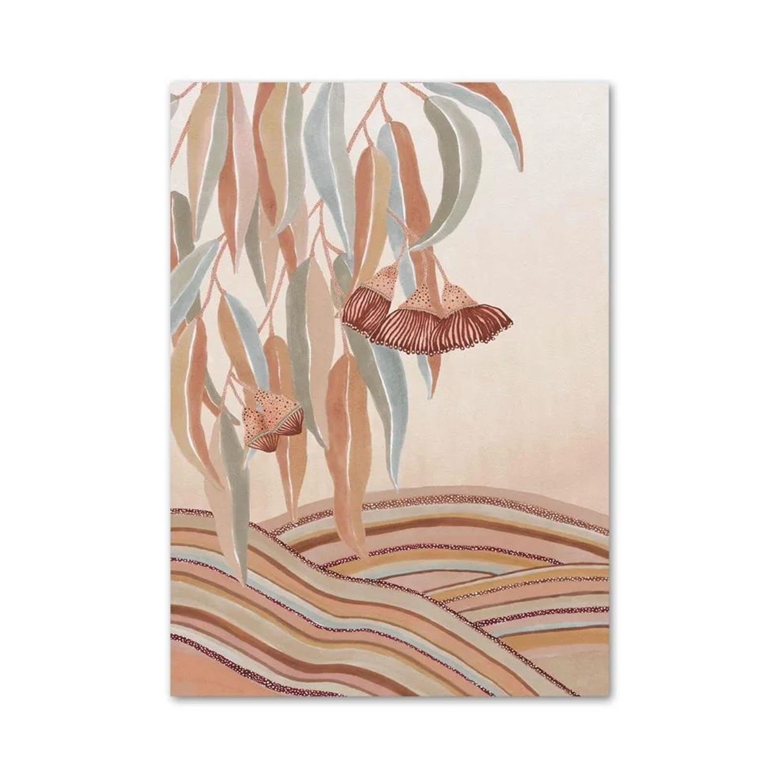 XENITE Wall Art Canvas Prints Tropical Palm Coconut Tree Boho Abstract Landscape Posters No Frame Wall Art Pictures Living Room Decor(F,30x40cm)