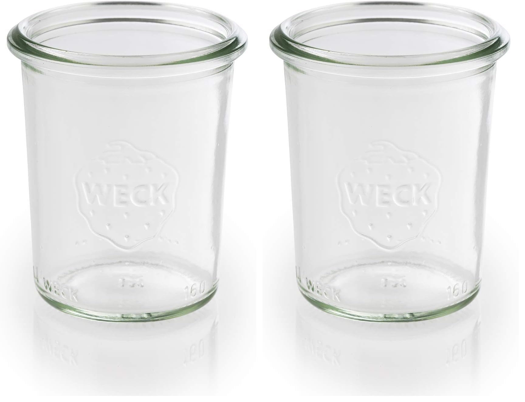 APS 82371 12er-Set Weck-Gläser, Dessertgläser, Mini-Sturzform, 160 ml, Ø 6 cm, Höhe 8 cm (Packung mit 2)