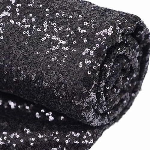 Luxurious Black Sequin Fabric Roll - 54" x 4 Yards of Premium Sparkle for DIY Crafts and Events