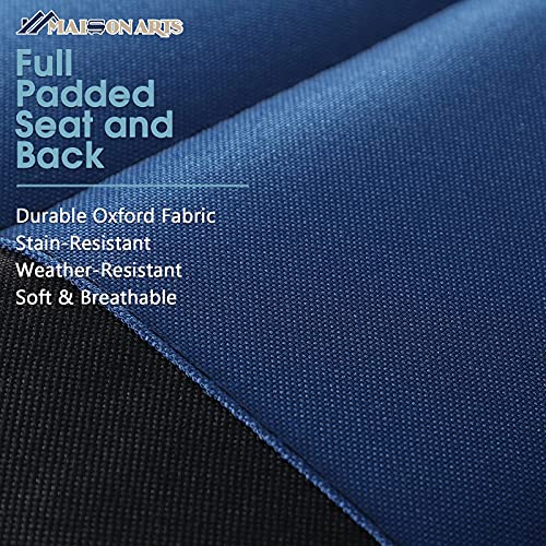 Maison Arts Padded Zero Gravity Lawn Chair Anti Gravity Lounge Chair Adjustable Recliner W/Pillow & Cup Holder Outdoor Camp Chair For Poolside Backyard Beach, Support 300Lbs, Blue #TOP3