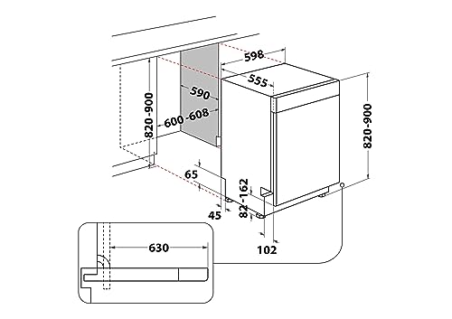Bauknecht B7U HS51 X Unterbau-Geschirrspüler/60 CM/15 Maßgedecke/PowerClean Pro-Effektive Hochdruckdüsen/Natural Dry-Automatische Türoffnung-Bessere Trocknung/MaxiSpace-Mehr Innenraum