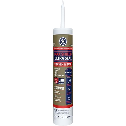 GE Max Shield Ultra Seal Kitchen & Bath Sealant Clear, 10.1 fl oz, Cartridge