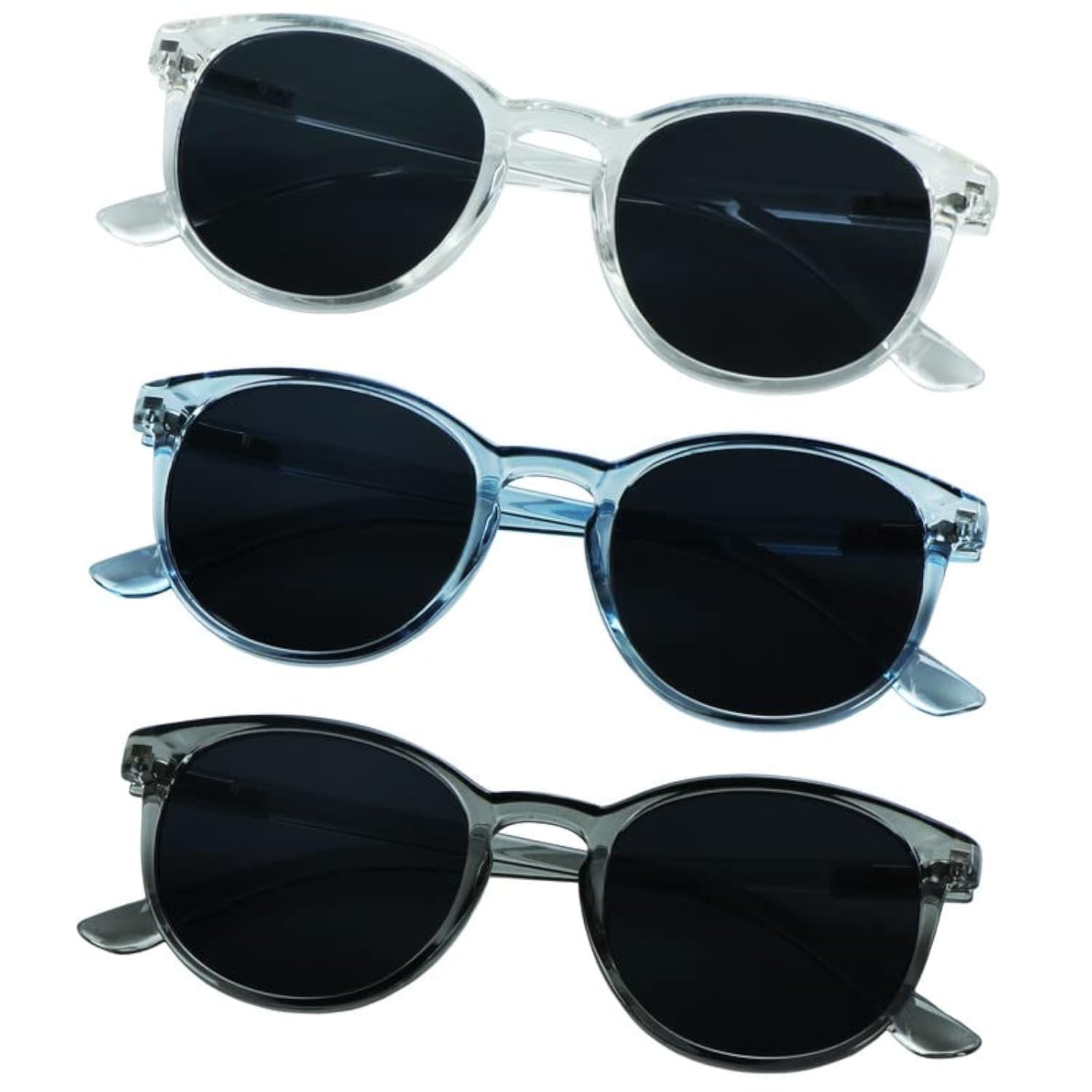 3 Pack Sunglasses for Men and Women, UV Protection Outdoor Glasses Vintage Square Full Frame