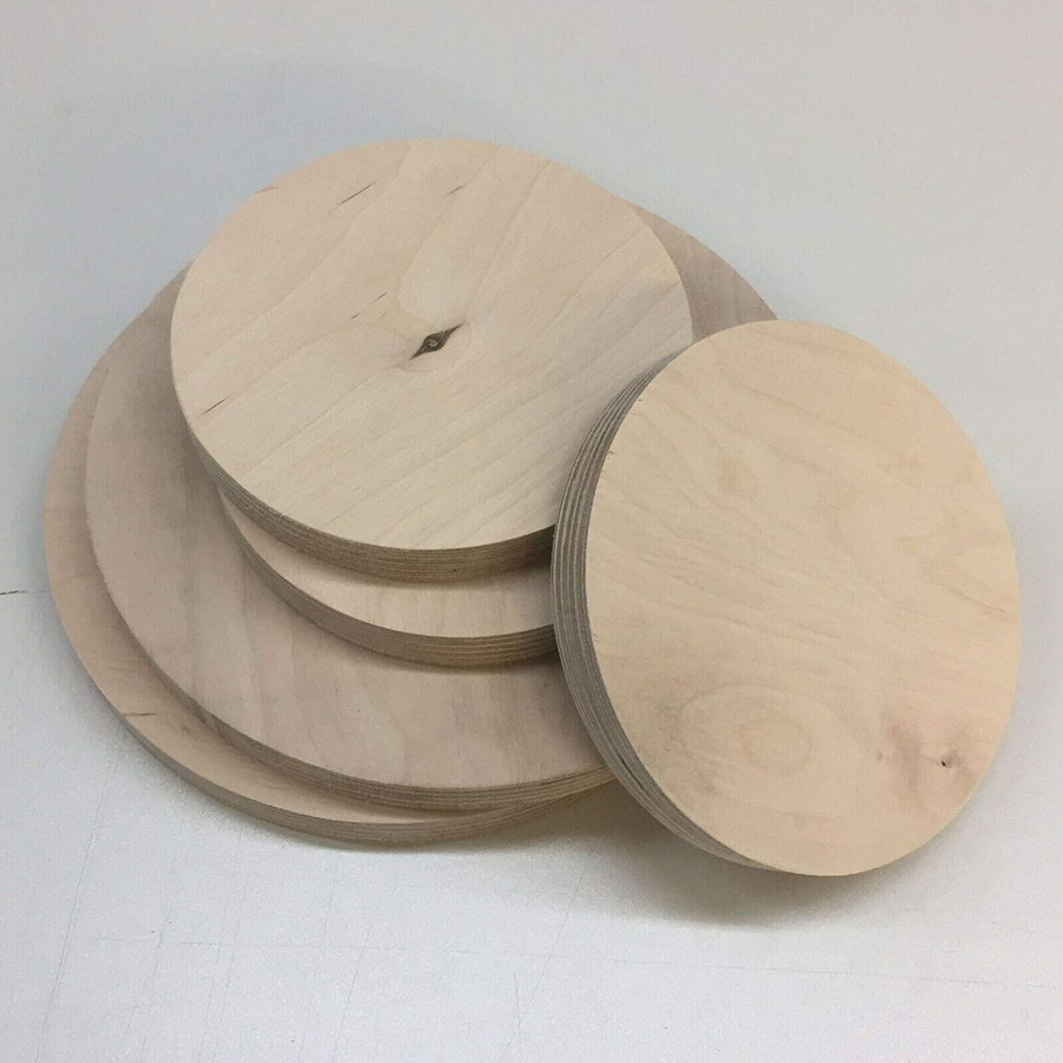 Tablero redondo de madera de abedul (550 mm de diámetro, grosor/grosor: 9 mm)