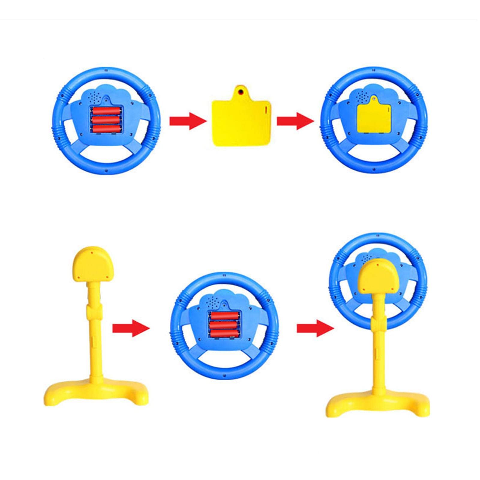 Volante de Juguete Multifuncional Interactivo con Sonido, Volante Eléctrico Giratorio para Niños, Cumpleaños para Niños