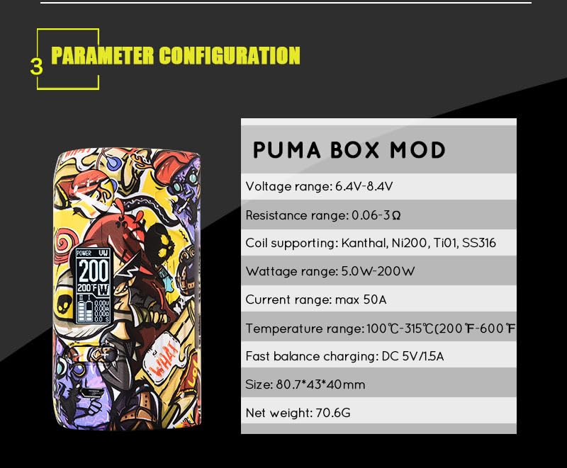 Vapor Storm Pum Storm230 200W Box Mod, Support TC/VV/VW/Bypass/TCR Mode,  Powered by Dual 18650 Battery, with OLED Screen E Cigarette 510 VStorm Vape  Mod -No Nicotine (Black): Amazon.co.uk: Electronics & Photo
