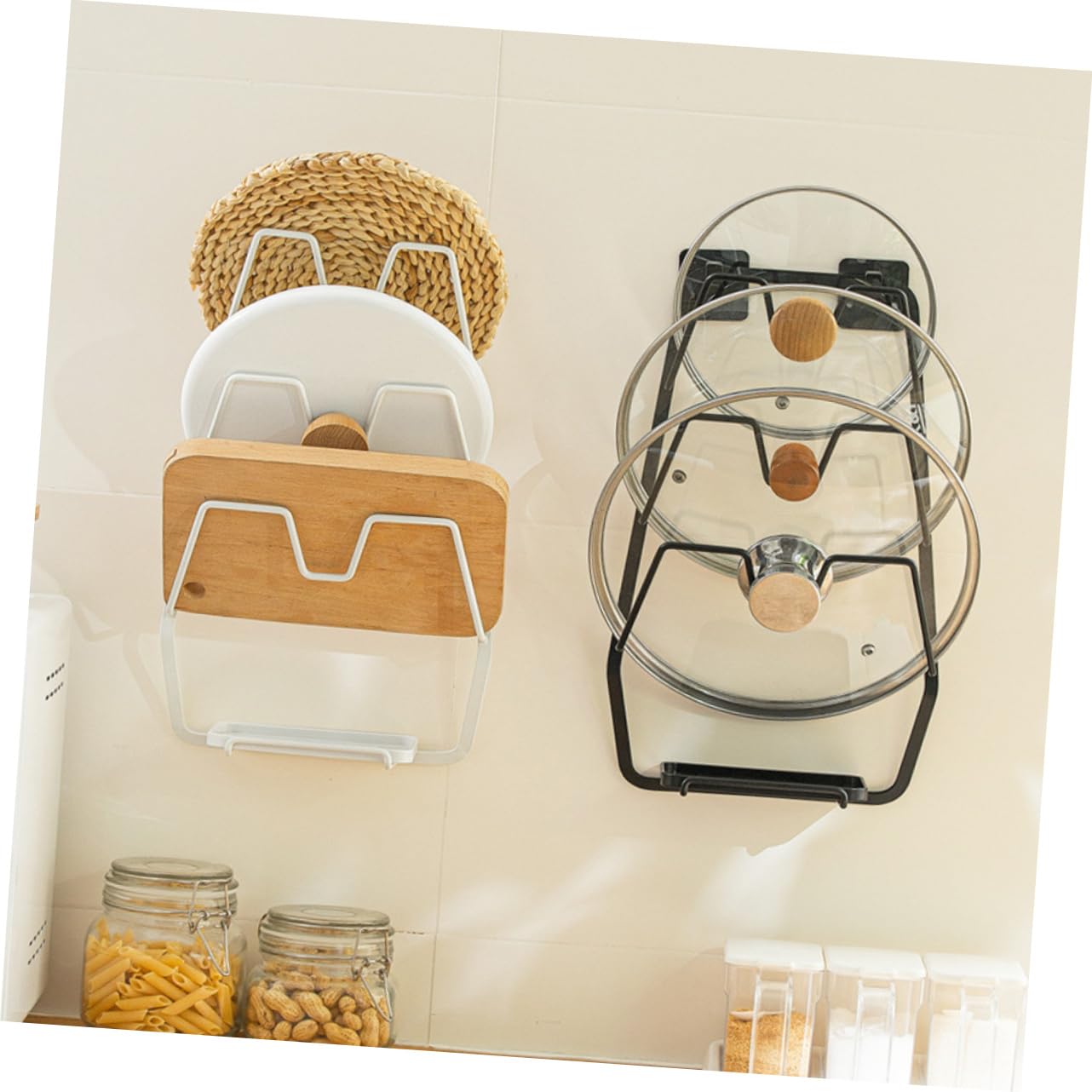 COLLBATH Soporte Para Tapas De Ollas Perchero Para El Hogar Estante Multifunción Fácil De Colgar y Limpiar