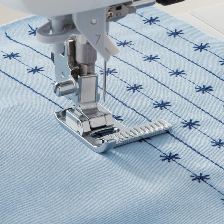 Image of ZENITH Stitch Guide Pressure Foot Snap on Type for Automatic Electric Low Shank Sewing Machines Suitable for Usha Janome Brother Singer etc Steel Finish (Stitch Guide Foot)