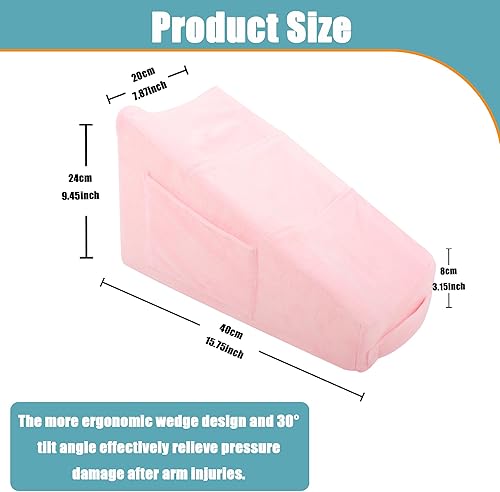 Miniatura 2 de Sexysamba Almohada de brazo con 5 bolsillos para poscirugía, almohada de apoyo para reposo de codo, almohada de cuña, almohada de cirugía de hombro