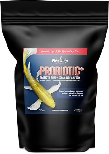 Blue Ridge Koi Fish Food 2lb - 316" Probiotic Plus para peces dorados y estanques, pellets flotantes prémium para otoño e invierno