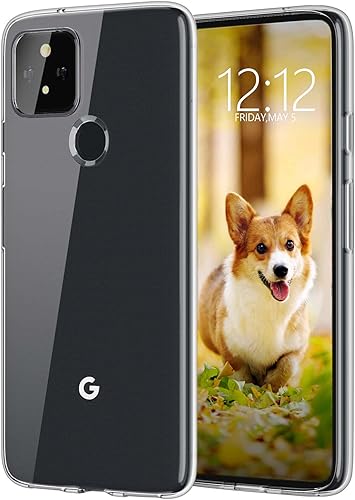 Funda transparente para Google Pixel 4a 5G, no compatible con Pixel 4a, delgada, suave, silicona flexible, gel de poliuretano termoplástico, a