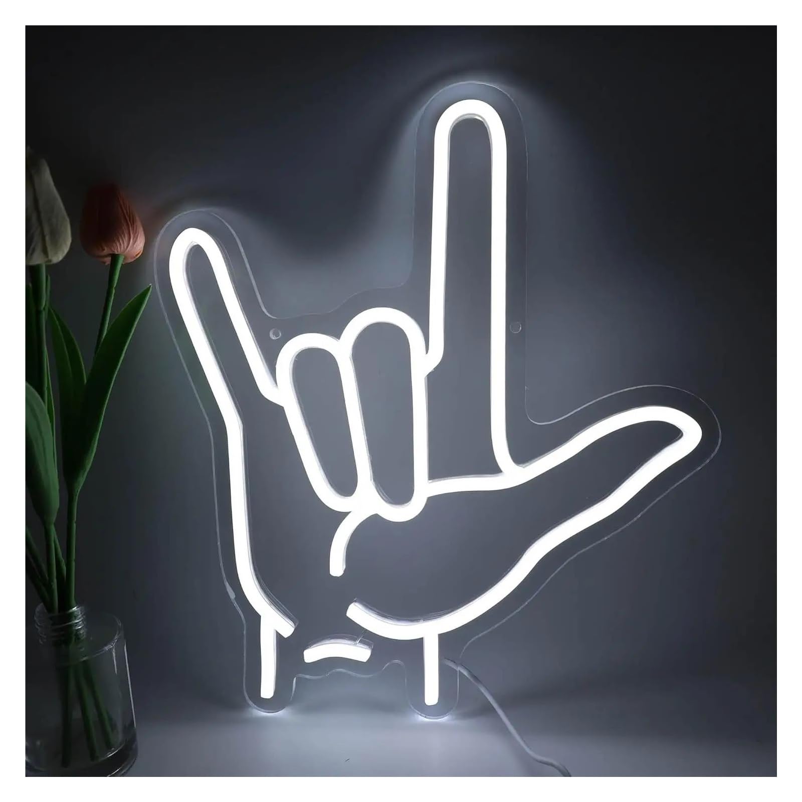 Insegna al Neon Luci Al Neon A Forma Di Mano Rock And Roll Per Bar, Pub, Camera Da Letto, Caverna Dell'uomo, Sala Giochi, Decorazione 36.5x31cm
