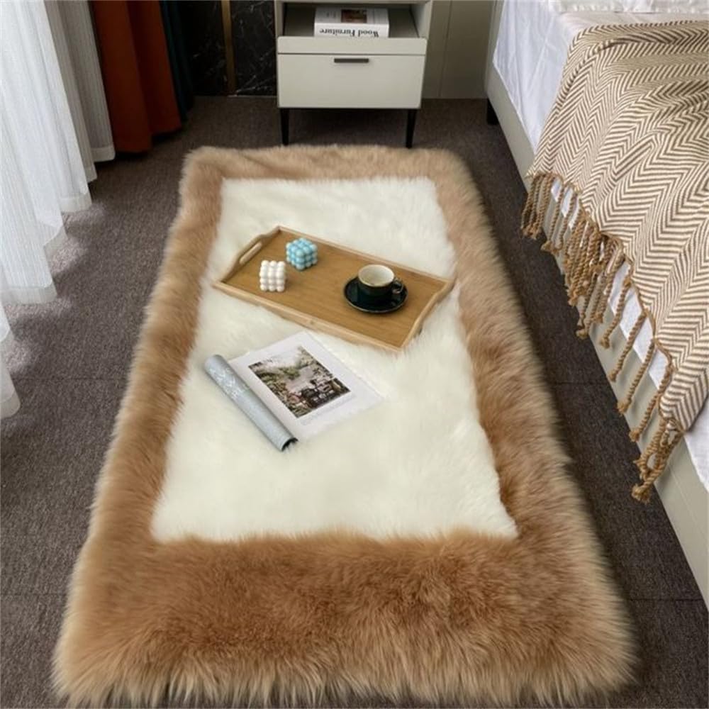 Alfombra para el suelo junto a la cama de peluche suave y bloques GROWBY