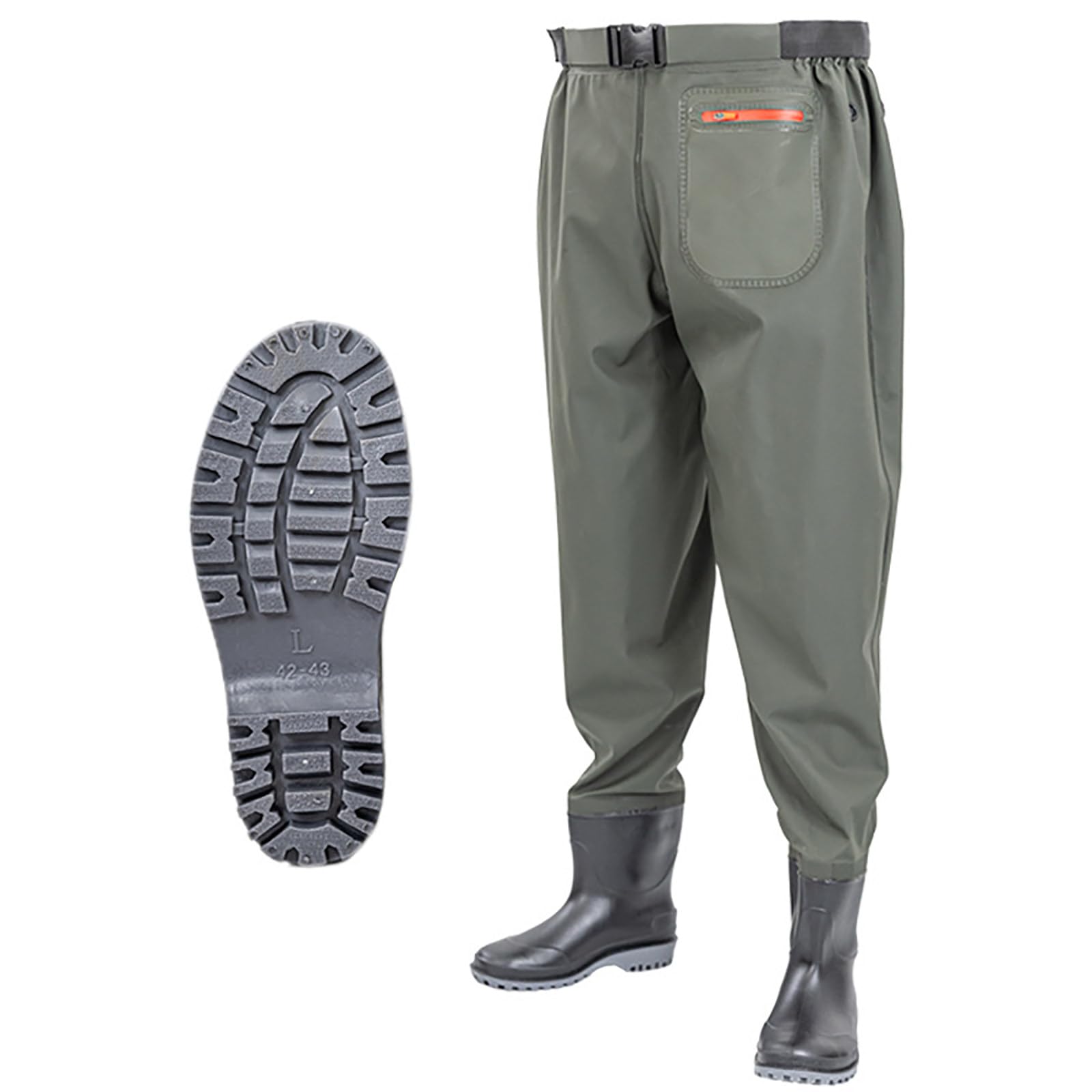 Waist Wading Pants, Hip Waders, Waterproof Outdoor Fishing Hunting Waist Waders with Boots, Wading Shoes for Men and Women,for Fly Fishing,Duck Hunting,Kayaking,D-45