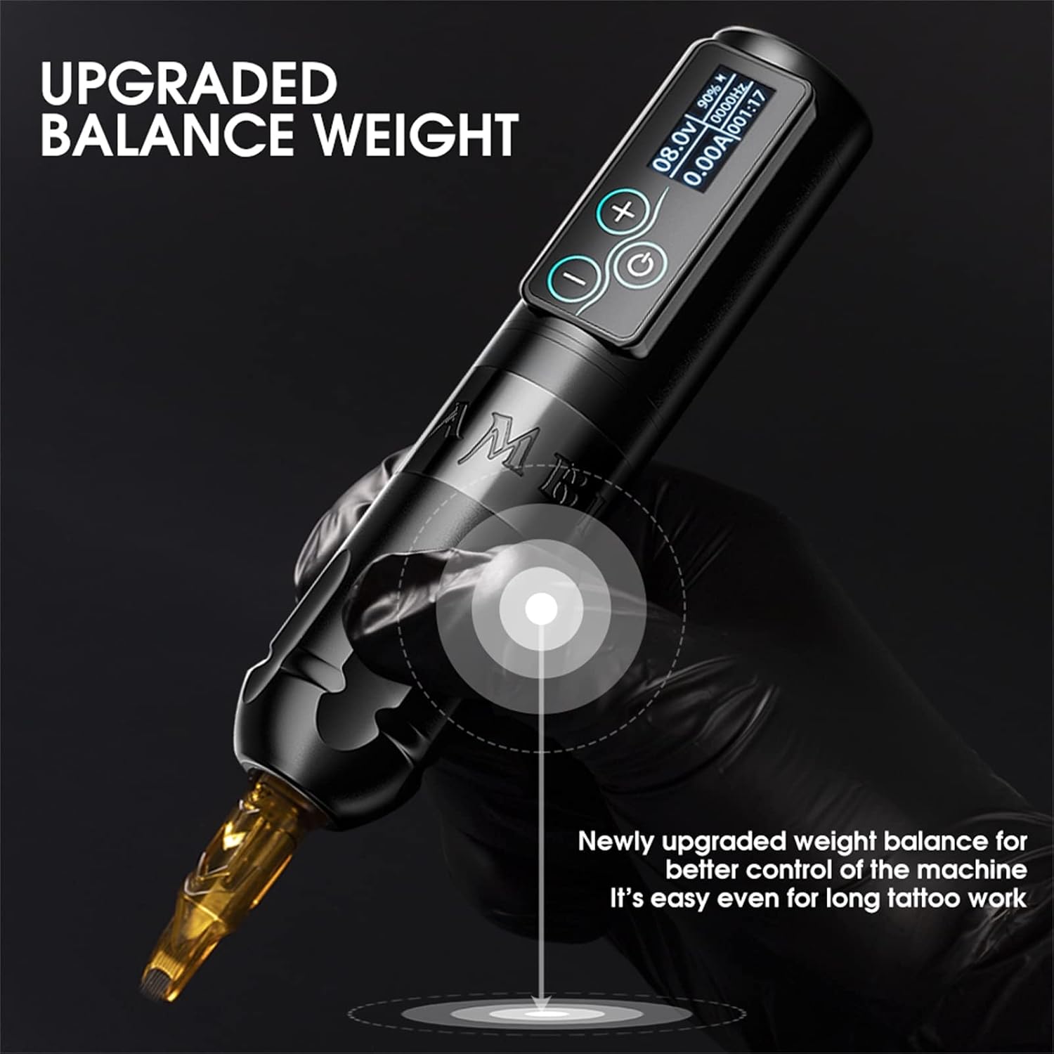 Tattoo Machine Pen Kit Rotary Tattoo Pen Tattoo Battery Pen Machine 2400 mAh Tattoo Battery for Tattoo Artist Permanent Make Up Machine Eyebrow Tattoo,Black