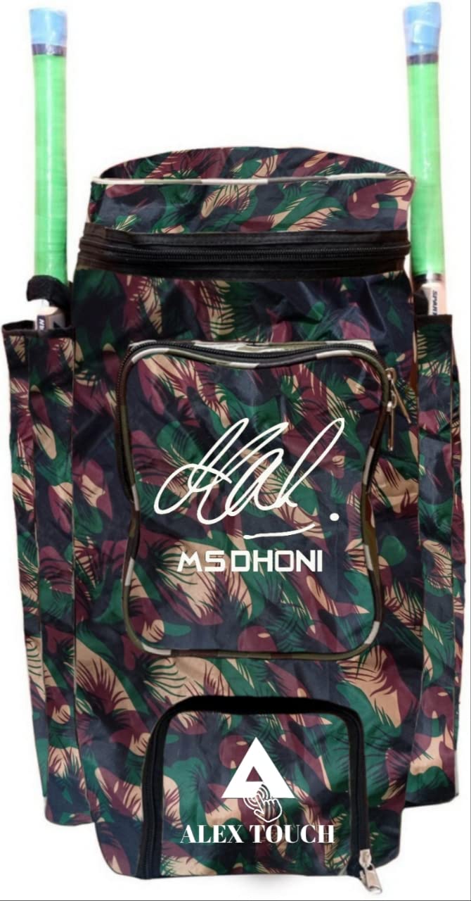 Sale ALEXTOUCH MSD Cricket Kit Bag Heavy Padded Foam Inside Red Jungle Print-picture-17