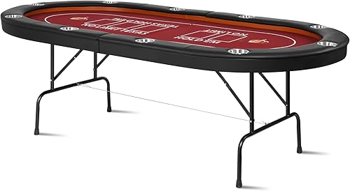 LUCKYERMORE Mesa de póquer extragrande de 91 pulgadas, mesa de póquer plegable para 10 jugadores, mesa de póquer de casino, mesa de póquer Texas