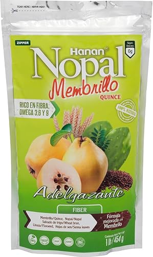 Nopal Mix QUINCE (Membrillo) Mezcla 100% natural de alta fibra 1 libra (16.01 oz) Desintoxicación, digestión mejorada y mayor energía