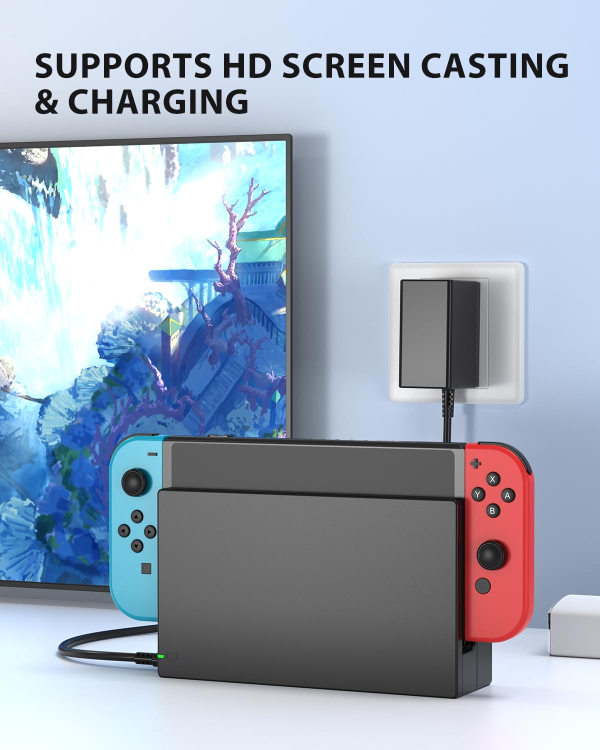 TV Dock Station for Switch/Switch OLED Replacement 3-in-1 – Includes Original IC Module, AC Charger & High-Speed HDMI Cable, Supports 1080P HD Output & Console Charging (Not Compatible with Switch 2) - 5