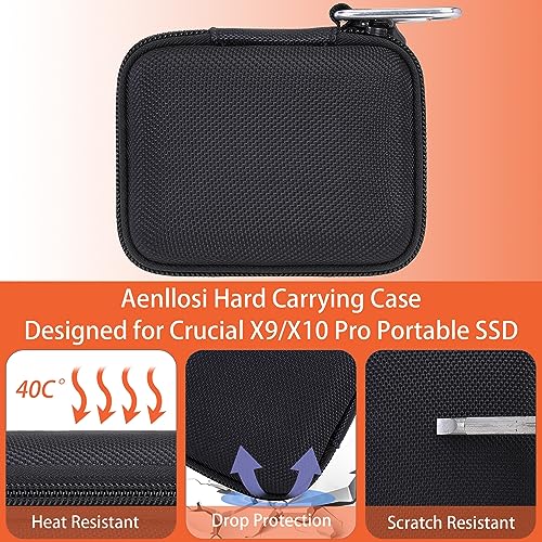 Aenllosi Hard Carrying Case Compatible with Crucial X9 / X9 Pro / X10 Pro 1TB/2TB/4TB Portable SSD,USB 3.2 External Solid State Drive & USB Cable Organizer(Case Only) - Image 5