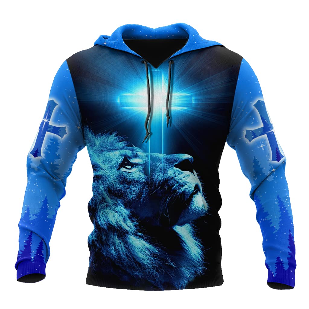 Sweat à capuche chrétien imprimé Jésus 3D avec fermeture éclair veste Harajuku - 7
