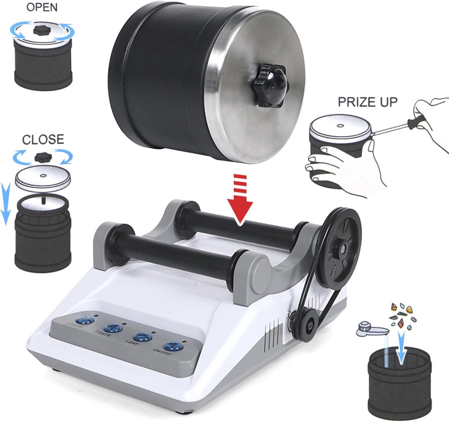 Rock Tumbler Electric Gemstones Polisher DIY Stone Polishing Toy Professional Electric Polisher for Children Adults