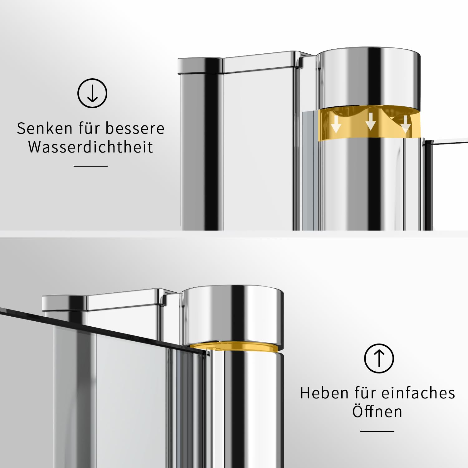 Goezes Duschwand für Badewanne 3-teilig 140x140cm Duschabtrennung, Faltbar Gestreift Glas Badewannenaufsatz aus 6mm EGS Sicherheitsglas, Streifenmuster Duschtrennwand Badewannenwand