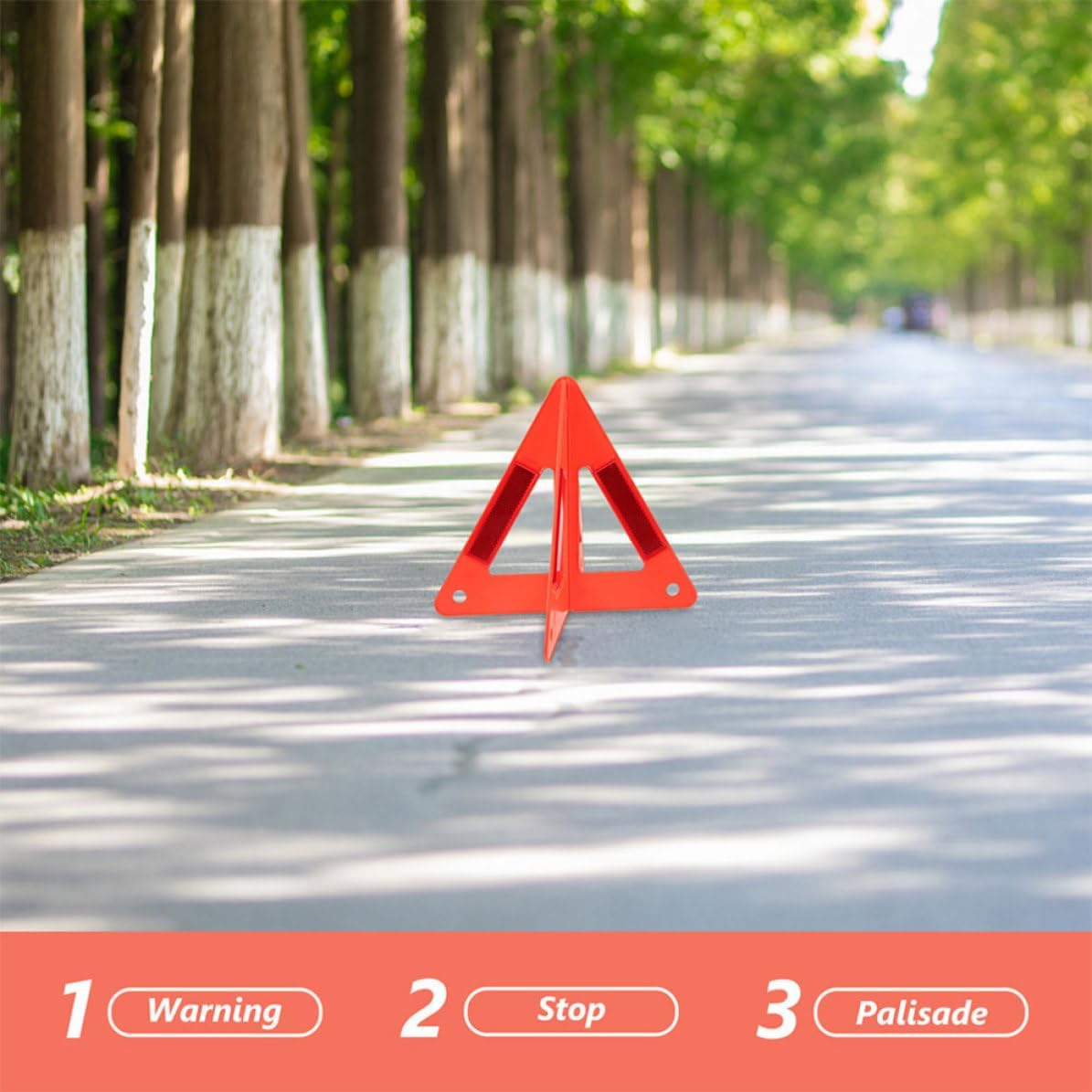Holibanna Sign and Emergency Plastic Safety Material for Roadside 4pcs Portable Triangle Warning with High Reflectivity Reflective Warning Triangles Kit Car