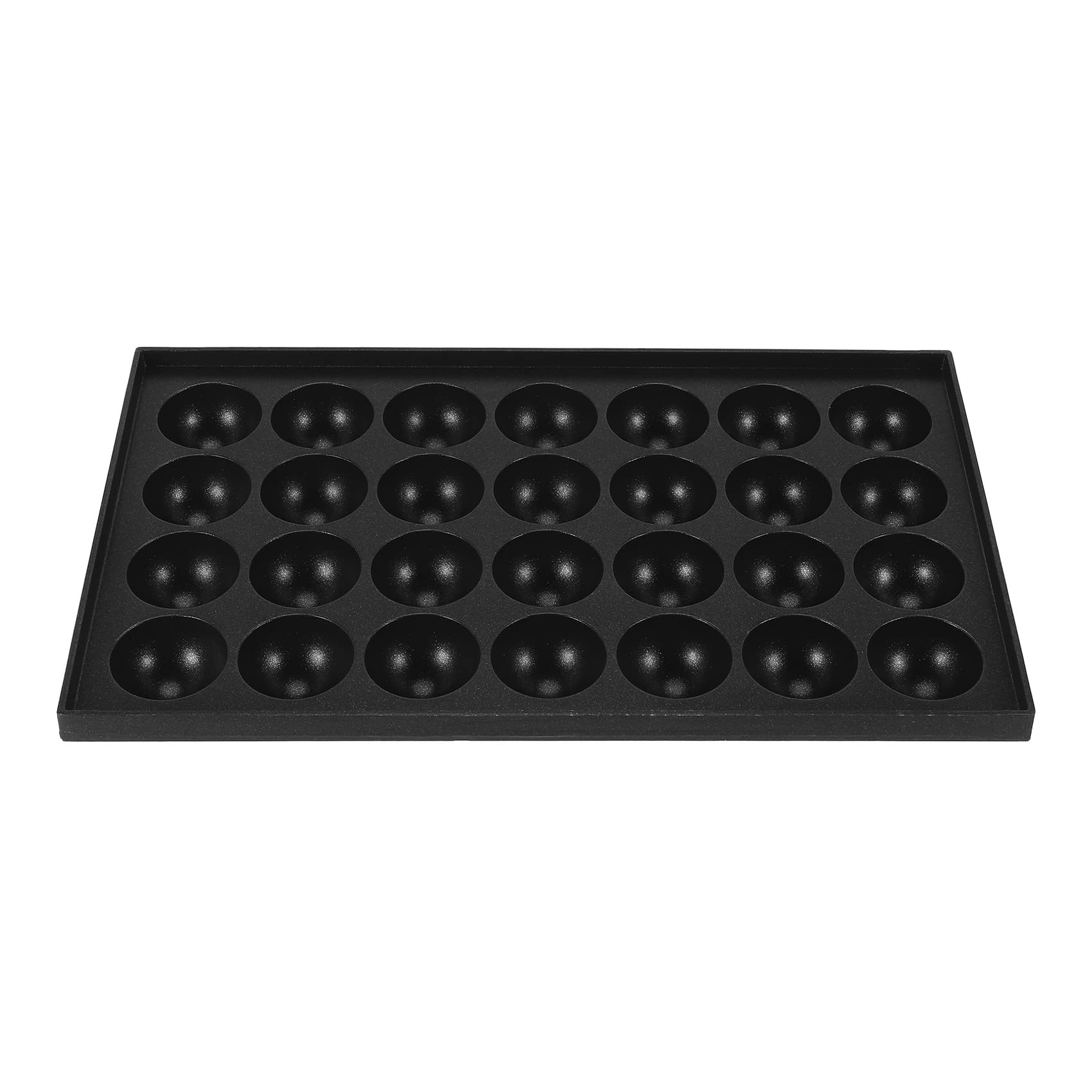 Takoyaki pan antiaderente in alluminio nero, stile classico, 33 x 20 cm
