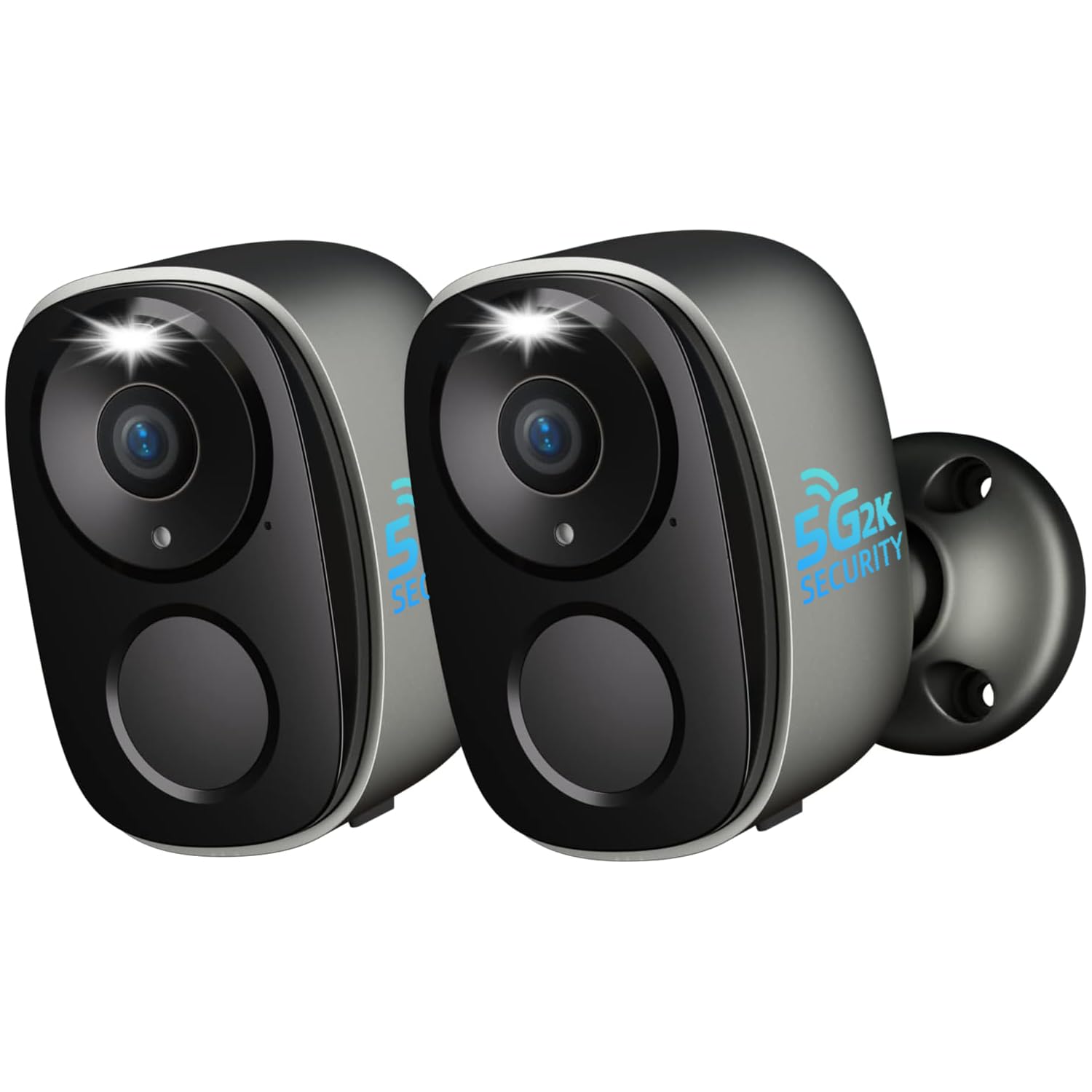 ELECCTV 5G/2.4G WiFi Security Cameras Wireless Outdoor, 2K Battery Powered WiFi Cameras with AI Motion Detection Spotlight Siren,Color Night Vision, 2-Way Talk, IP65, Works w/Alexa (W1-B-2PC)