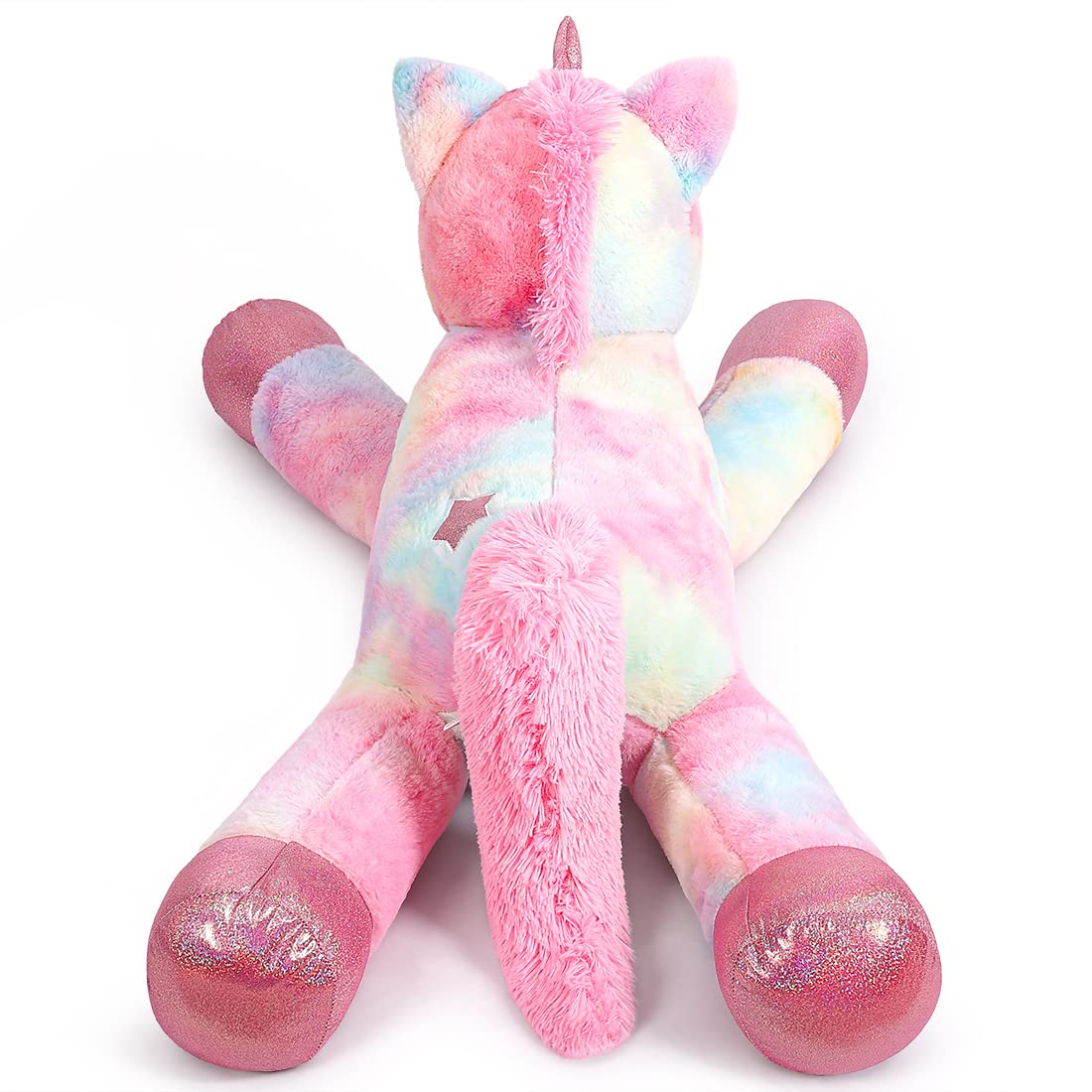 Giocattoli di Unicorno Gigante Peluche Animali di Peluche di Unicorno Viola Grande Arcobaleno Unicorn Plush （Rosa Arcobaleno,110CM）