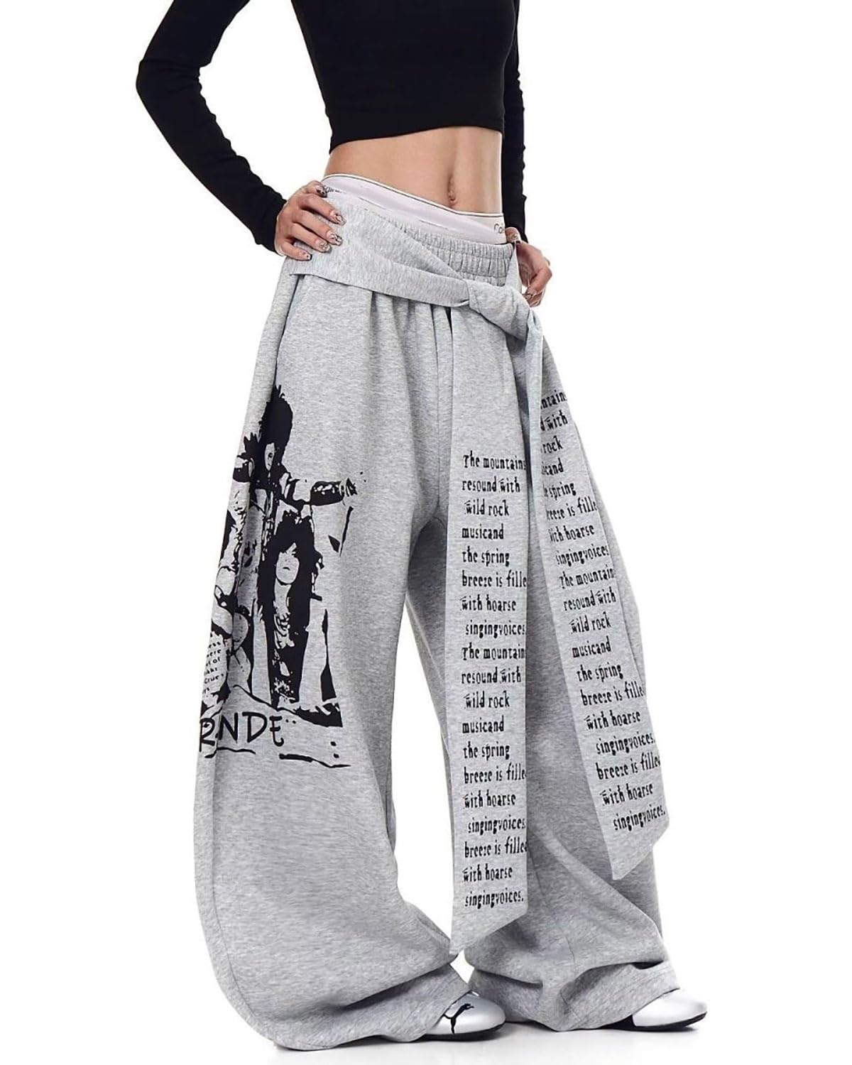 Skateboard Frog Pantalon Baggy Jambe Courbée Sweat Streetwear Y2K Imprimé